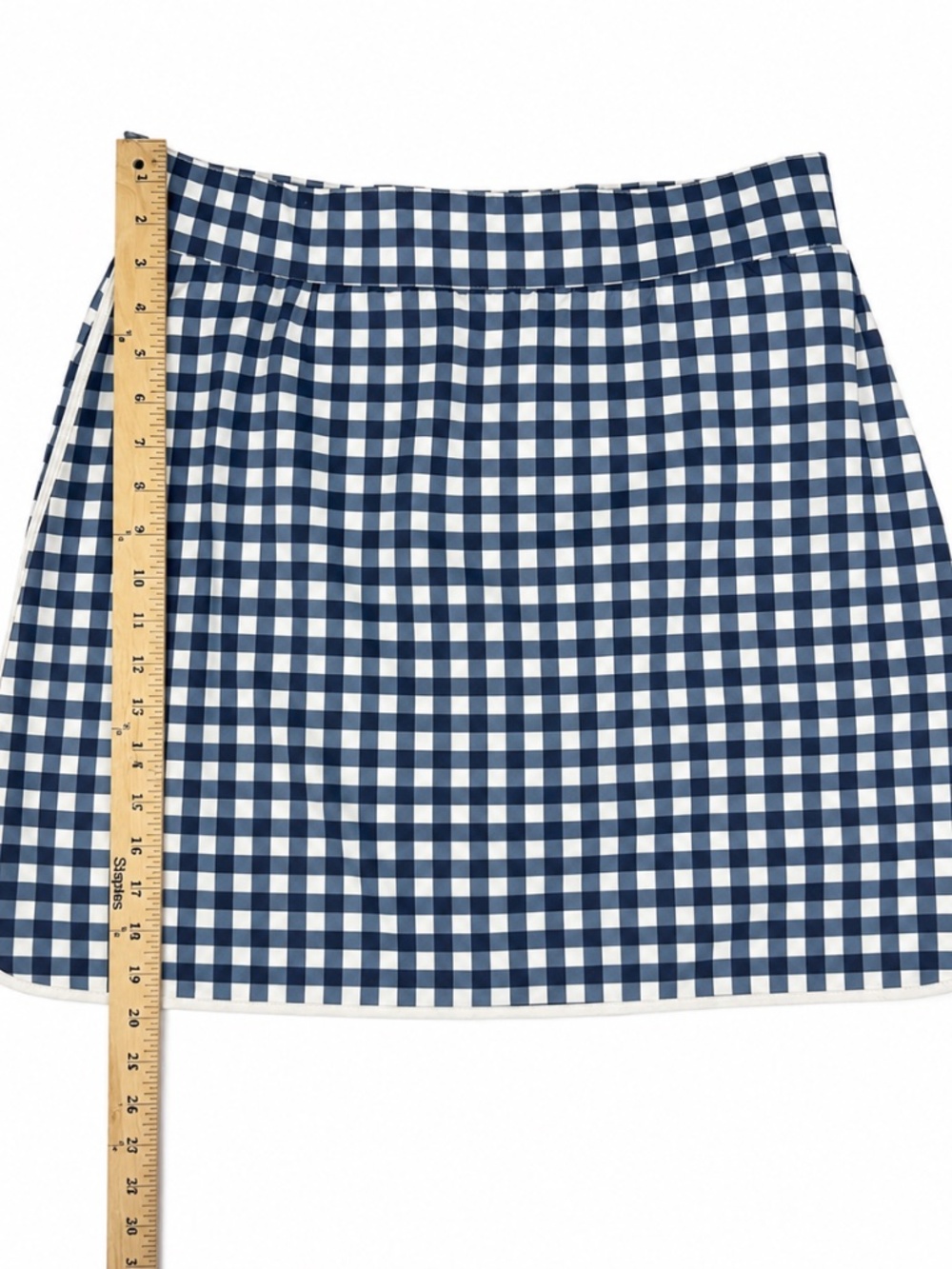 J. Crew Gingham Skirt Womens Size S Small Blue White Grid A-Line Casual Preppy - Picture 3 of 5